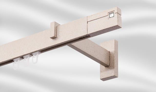 Карниз одинарный Финал Квадро с белым камнем Square Line 240 см Белое золото