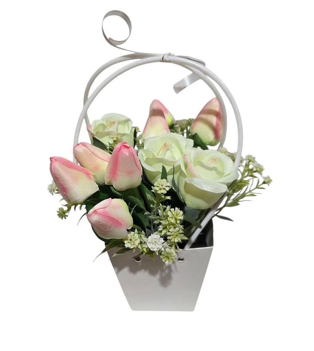 Сумка Ravisto Тюльпаны и Розы 31x21 см Розово-белый (0511-5) Сумка Ravisto Тюльпаны и Розы 31x21 см Розово-белый (0511-5)