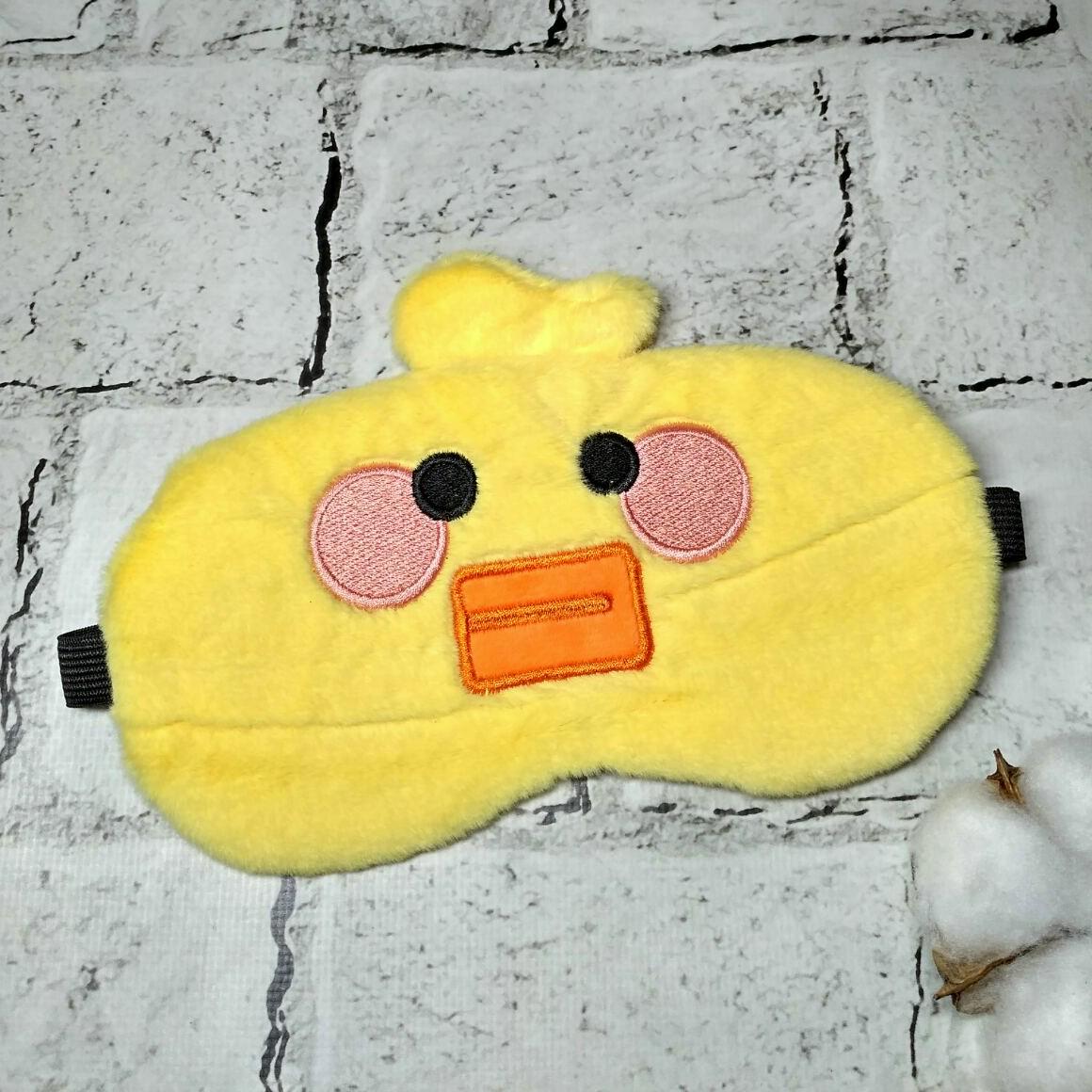 Маска для сну плюшева Курча 20х9 см Жовтий (20242-3)