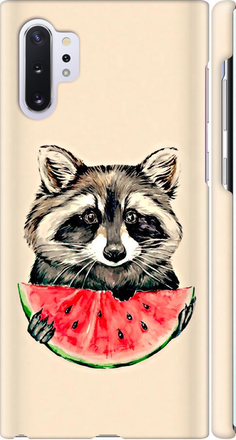 Чехол на Samsung Galaxy Note 10 Plus Енотик с арбузом (4605m-1756-42517)