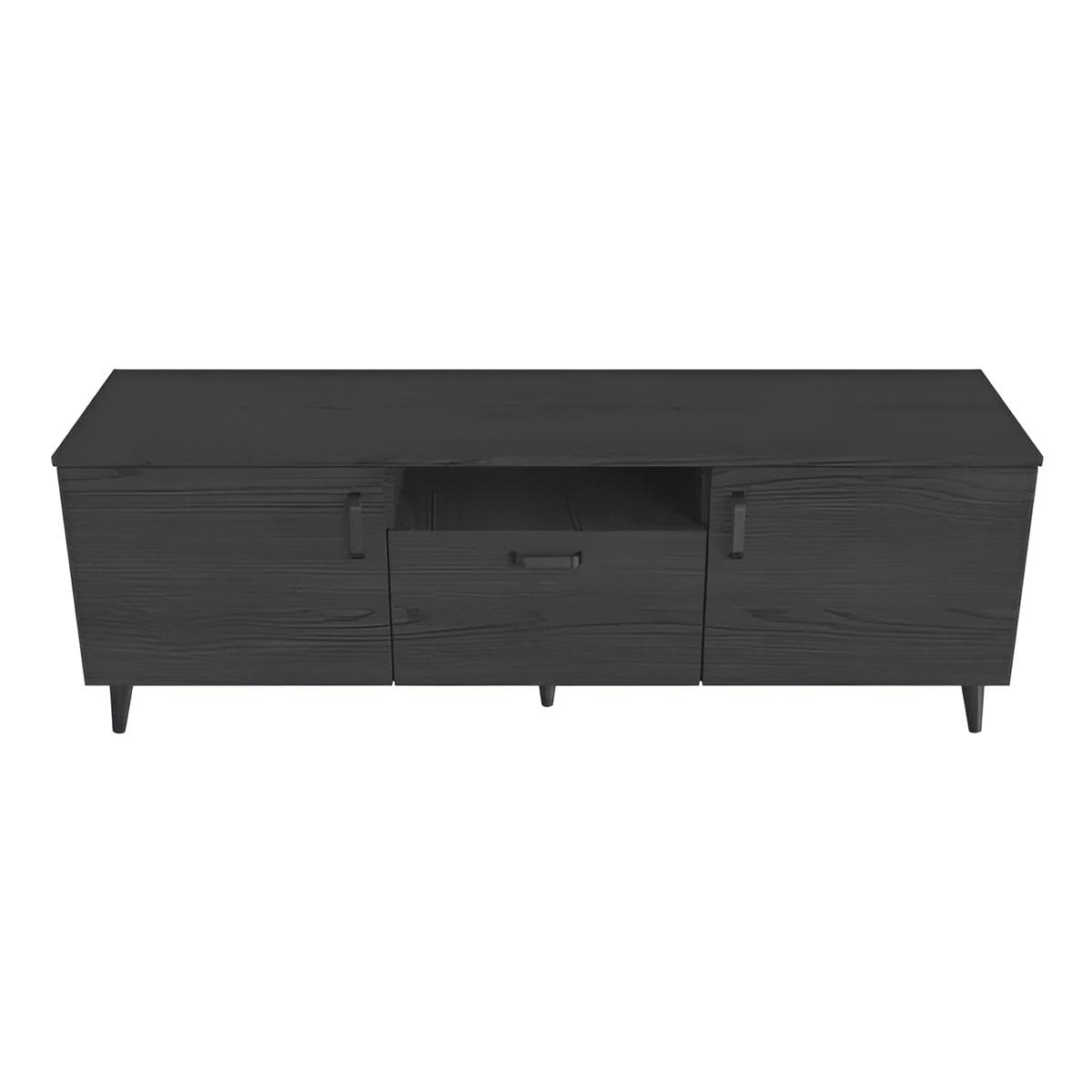 Тумба Ferrum-decor Лестер на конусных ножках металл/ДСП 16 мм 48x139x38 см Черный/Сосная Кембра (FRD-106802)