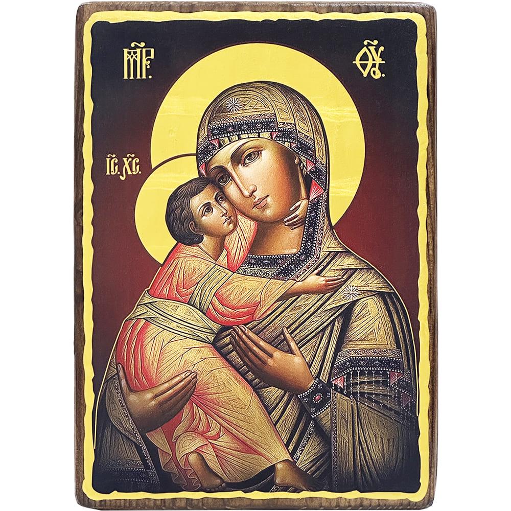 Икона деревянная Божья Матерь Владимирская 15x20 см (4826-15x20)