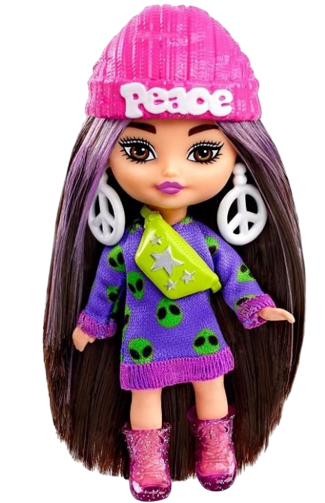 Лялька Barbie Extra Minis Brunette with Alien Sweater Dress