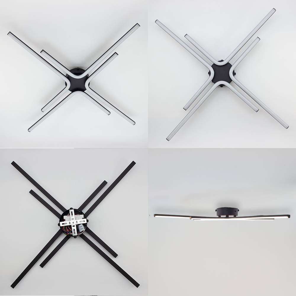 Люстра керована світлодіодна ESLLSE ESTA 70 Вт 4DL 780x60 мм Чорний (10611) - фото 5