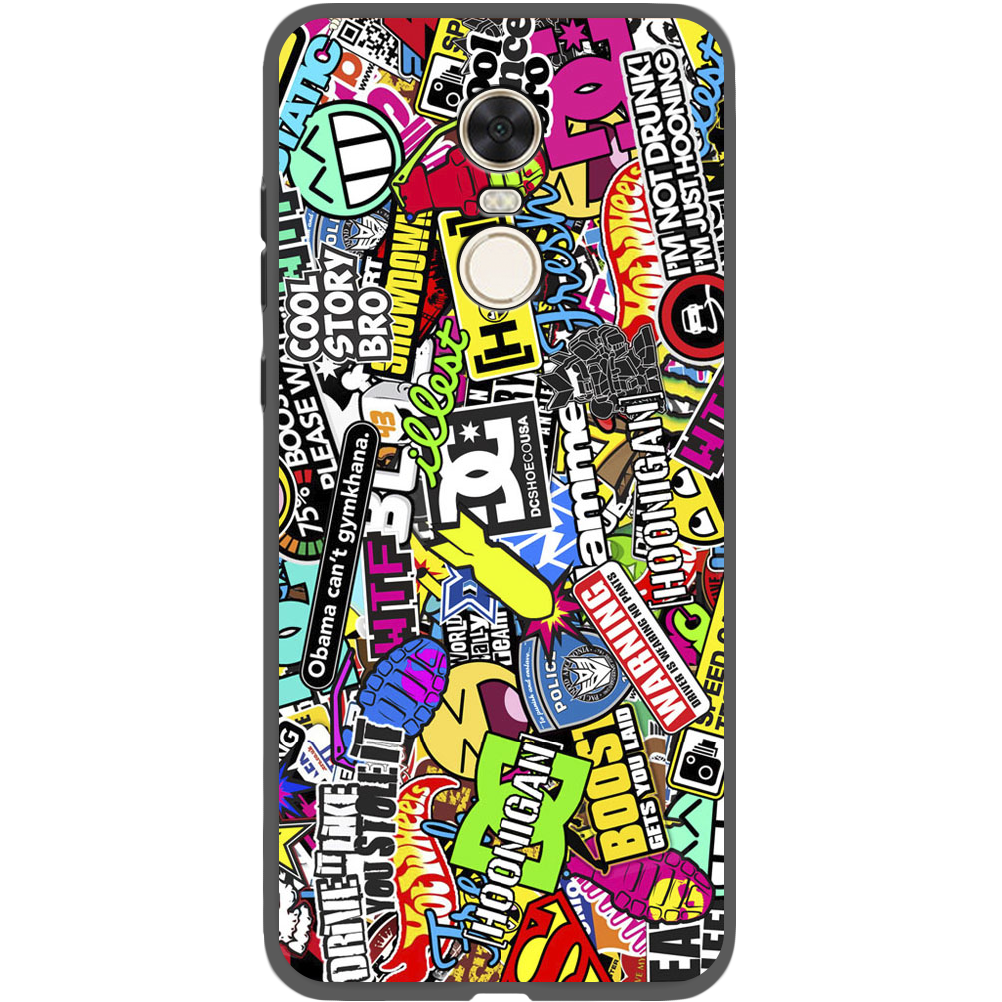 Чехол BoxFace Xiaomi Redmi 5 Plus Multicolored Inscriptions Черный силикон (32522-up880-34772)