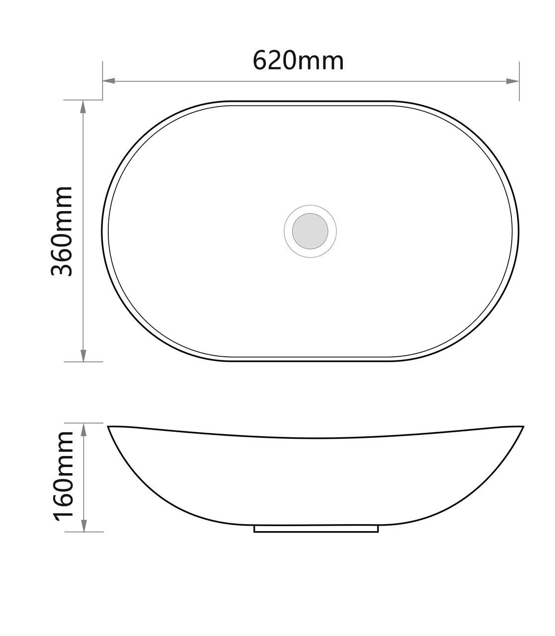 Раковина накладна MIXXUS Premium WAVE-0105 620х360х160 мм (MP6555) - фото 3