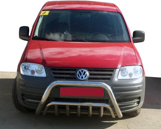 Кенгурятник WT002 CAN для Volkswagen Caddy 2010-2015 гг. нержавеющая сталь Хром