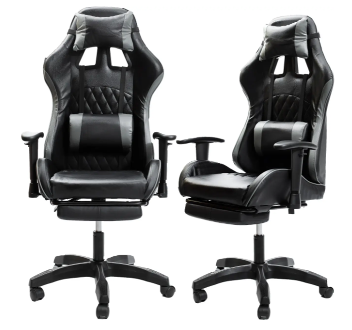 Крісло геймерське Raptor black з підставкою для ніг/ергономічною спинкою - фото 7