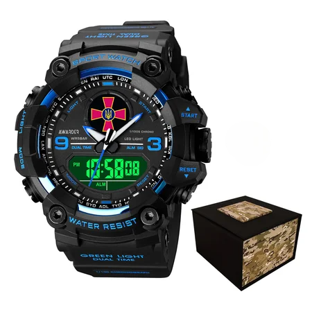 Наручные часы Awarder 001BUDZSU ВСУ Черный с синим (2707)