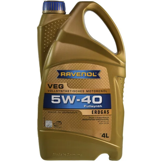 Моторное масло RAVENOL VEG ERDGAS 5W-40 4 л (1131100004)