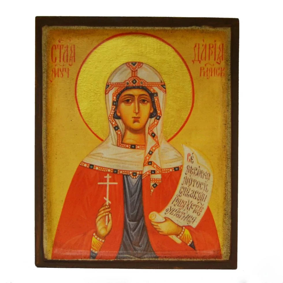Икона Святая мученица Дарья Римская на дереве 20х25 см (112-0135с)