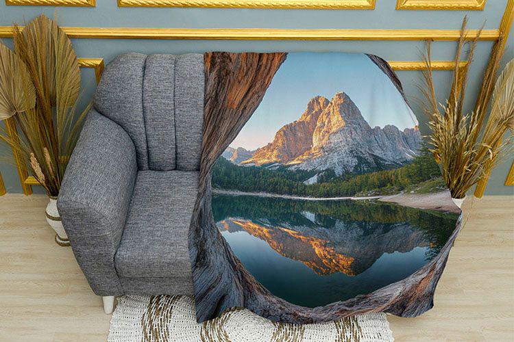Плед 3D Mountain landscape Lake плюш двухслойный 135х150 см (114349-2)