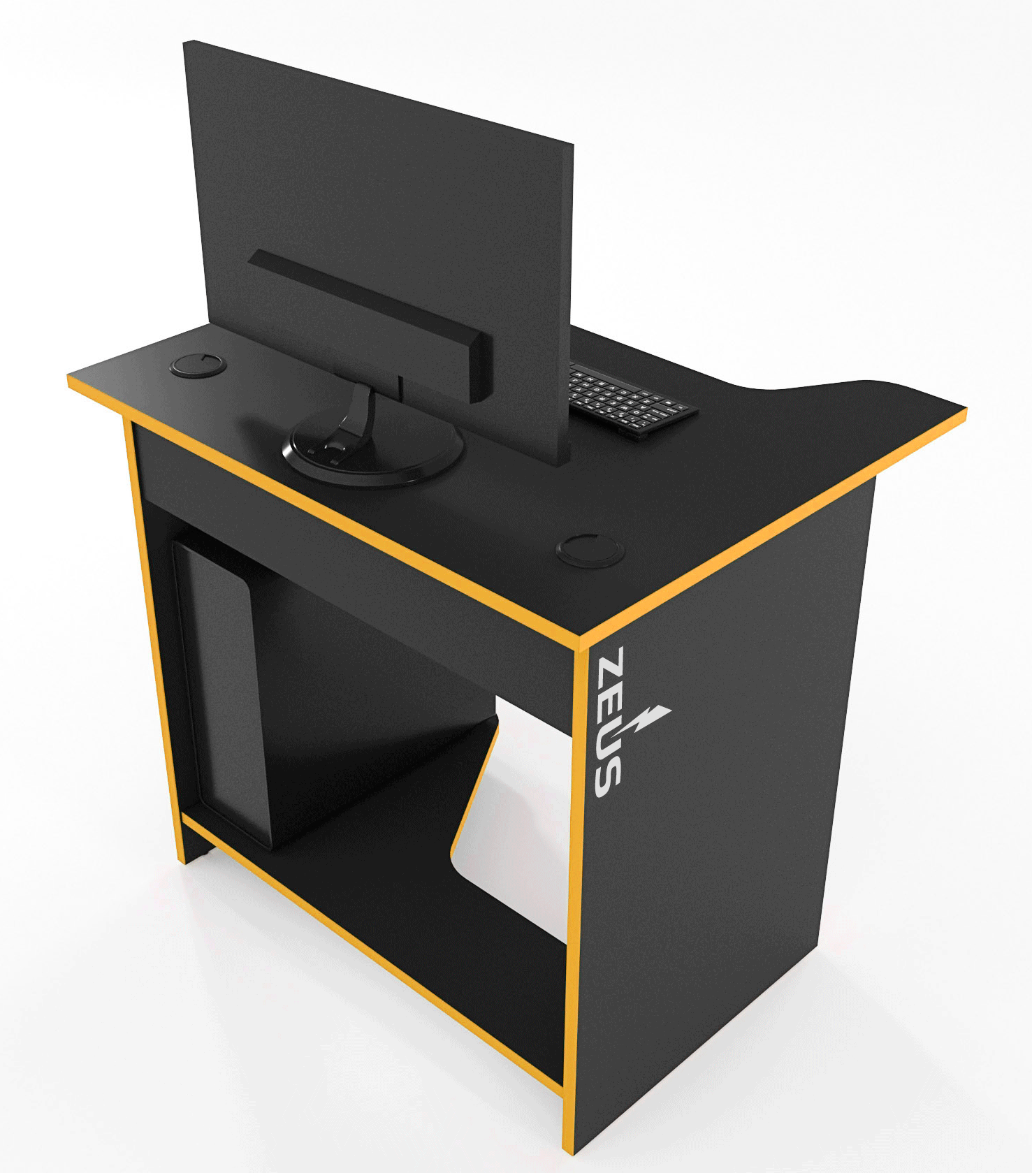 Стол геймерский Zeus Sputnik ЛДСП Черный/Оранжевый - фото 4 Стол геймерский Zeus Sputnik ЛДСП Черный/Оранжевый - фото 4