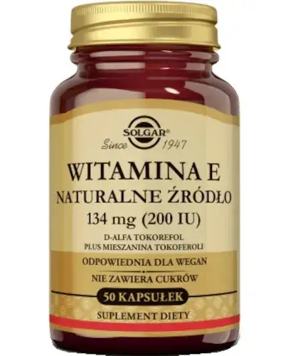 Витамин Е природный источник Solgar Vitamin E Natural Source 200 IU 50 капс.