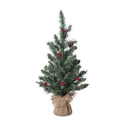 Искусственная сосна Black Box Creston Frosted с шишками и ягодами 45 см Зеленый (CNT00011140)