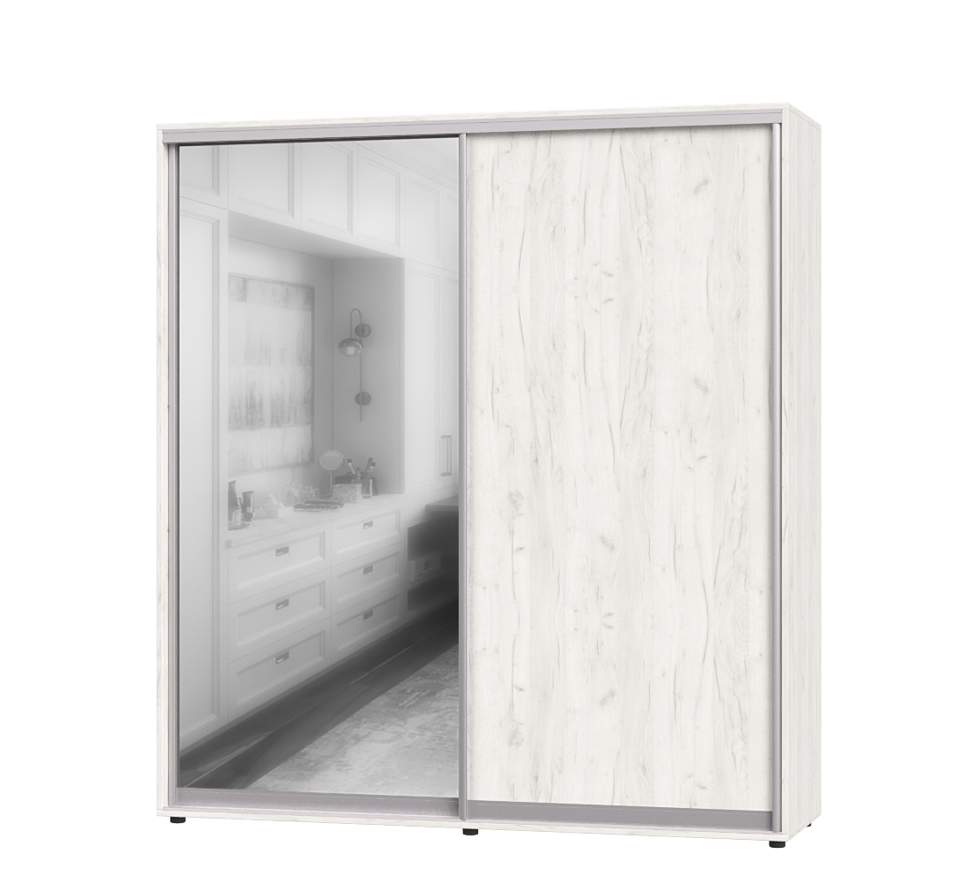 Шкаф-купе двухдверный Эверест ШК-05 200х60х220 см 
Дуб Крафт Белый (07373)