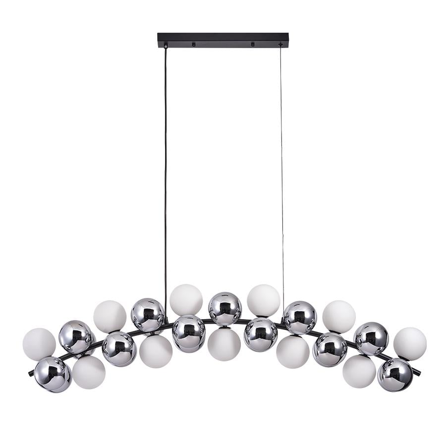 Люстра подвесная декоративная Levistella 788CH68120-11 BK/CH/WH G9 плафоны белые/хром Черный