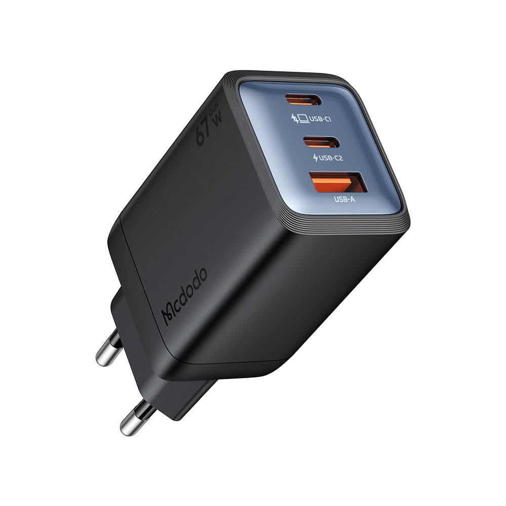 Зарядний пристрій 67W Mcdodo GaN Mini з 2 портами USB-C і 1 USB-A підтримка швидкого заряджання (CH-0970)