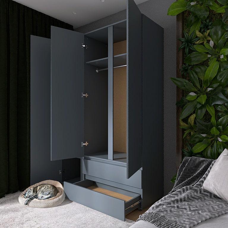 Шкаф Эверест Лайт 1365х520х2080 мм ШЛ-3 Графитовый (ЕВ20628)