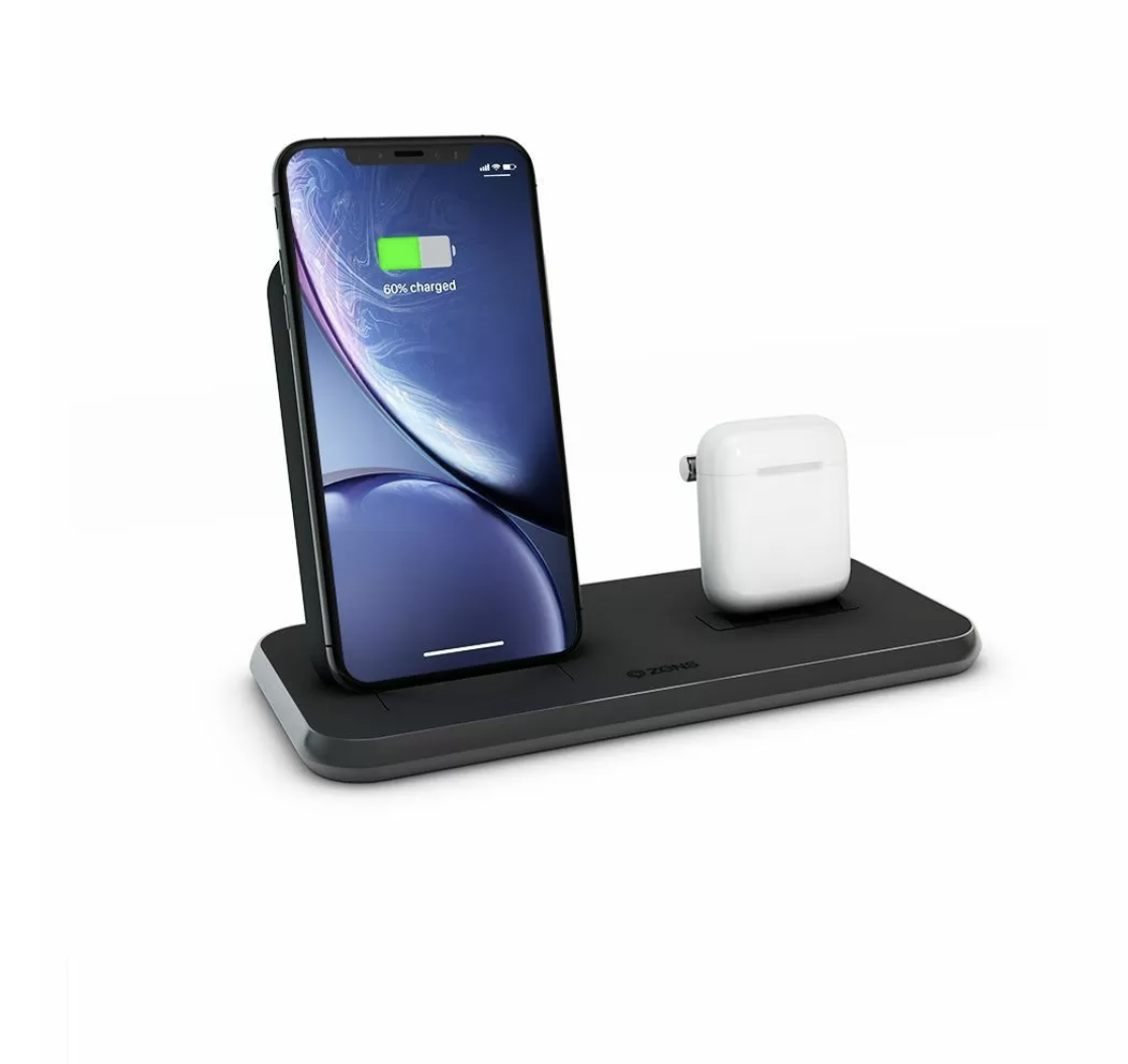 Беспроводная зарядка Zens Stand + Dock Aluminium Wireless Charger 10, Black, Беспроводная док-станция