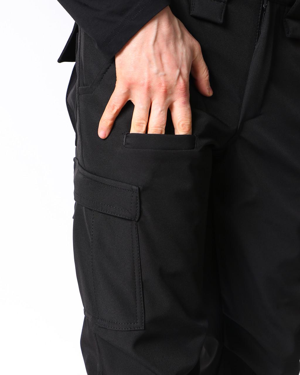 Брюки на флисе шесть карманов софтшелл р. 46 Черный (ШтаниТС_софтш_фліс_ч_46) - фото 9 Брюки на флисе шесть карманов софтшелл р. 46 Черный (ШтаниТС_софтш_фліс_ч_46) - фото 9
