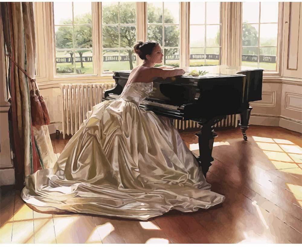 Картина по номерам Strateg Люди Невеста у рояля 40х50 см в термопакете (VA-1535-mt)
