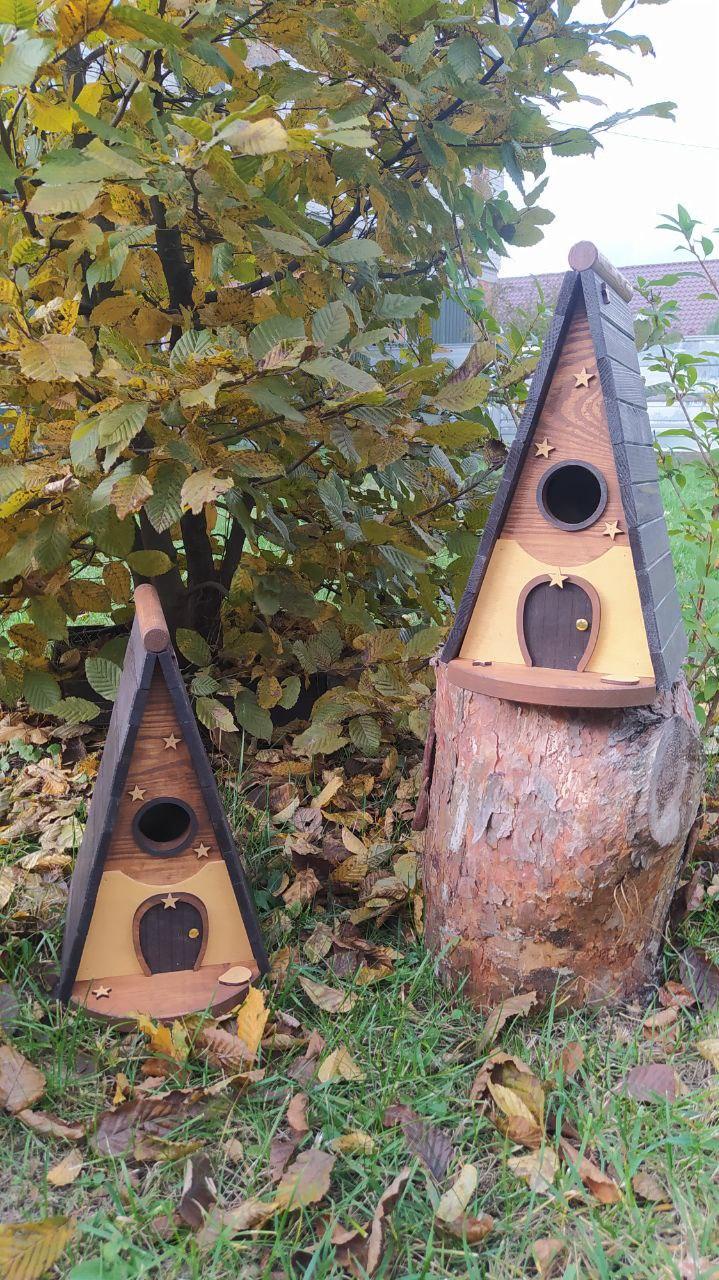 Дом для птиц Осень из древесины отделан маслом-воском 325х290х210 мм Коричневый - фото 5 Дом для птиц Осень из древесины отделан маслом-воском 325х290х210 мм Коричневый - фото 5