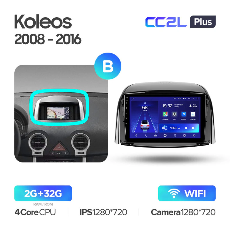 Автомагнитола штатная Teyes CC2L Plus для Renault Koleos 2008-2016 Android 2/32 Гб Wi-Fi вариант В (1804894877) - фото 2