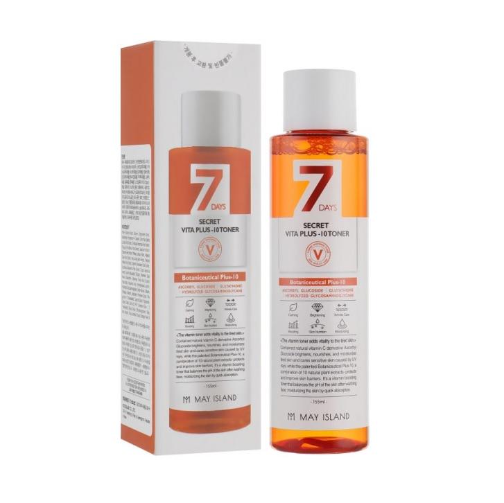 Антиоксидантный витаминизированный тонер May Island 7 Days Secret Vita Plus-10 Toner 155 мл (8809515400815)