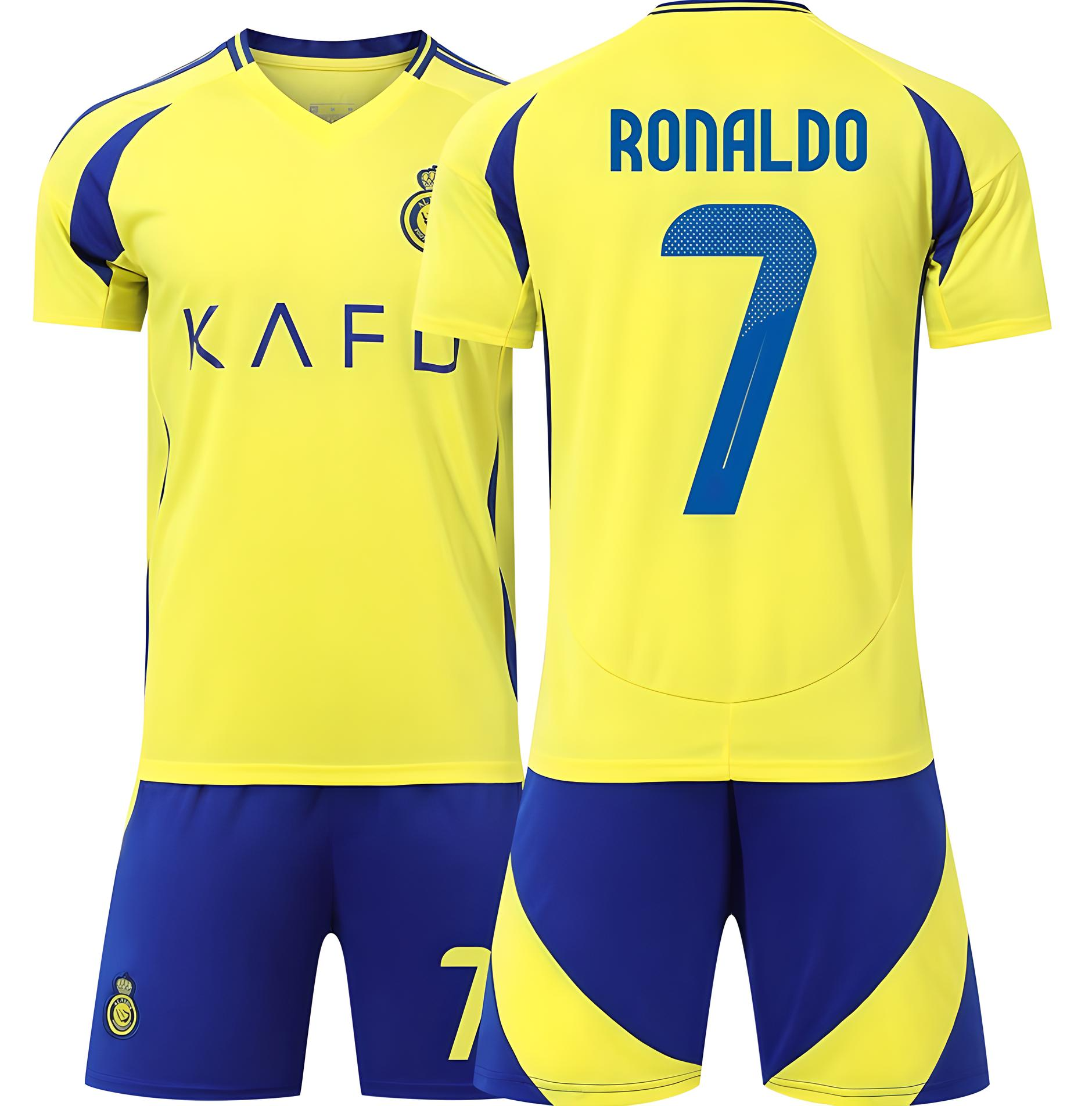 Форма футбольная детская Ronaldo 7 Al-Nasr сезон 24/25 р. 26 140-145 см Желтый с синим (54141fd3)