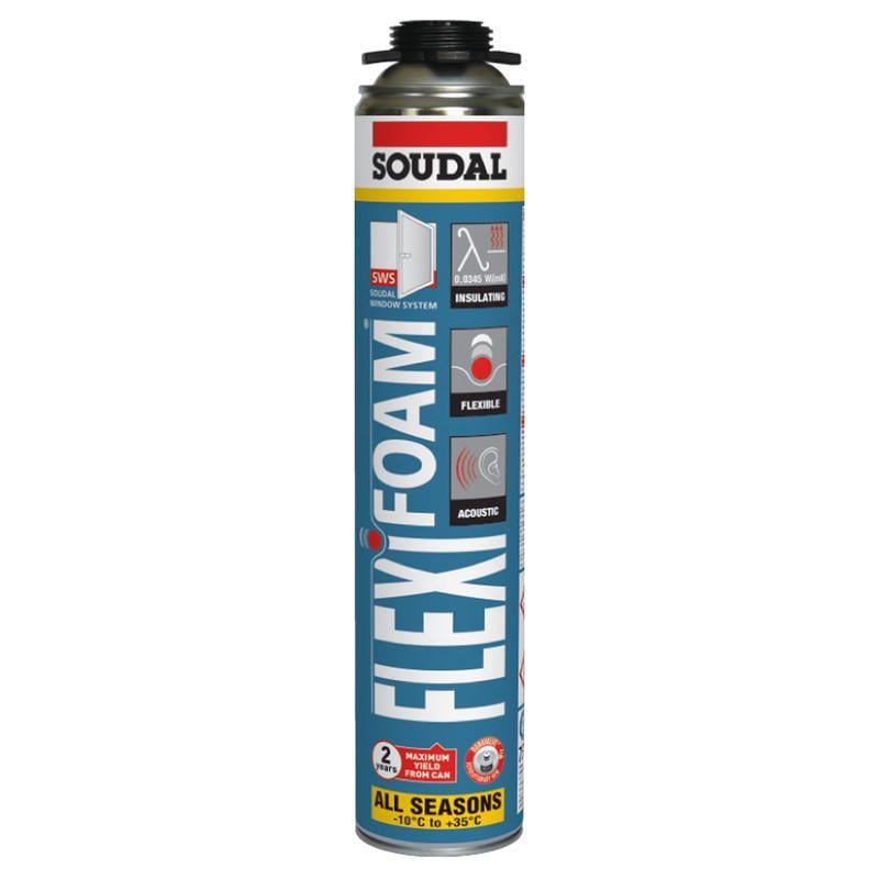 Пена зимняя монтажная SOUDAL Flexifoam пистолетная эластичная 750 мл 3 шт. Шампань (000010000000755FLX)