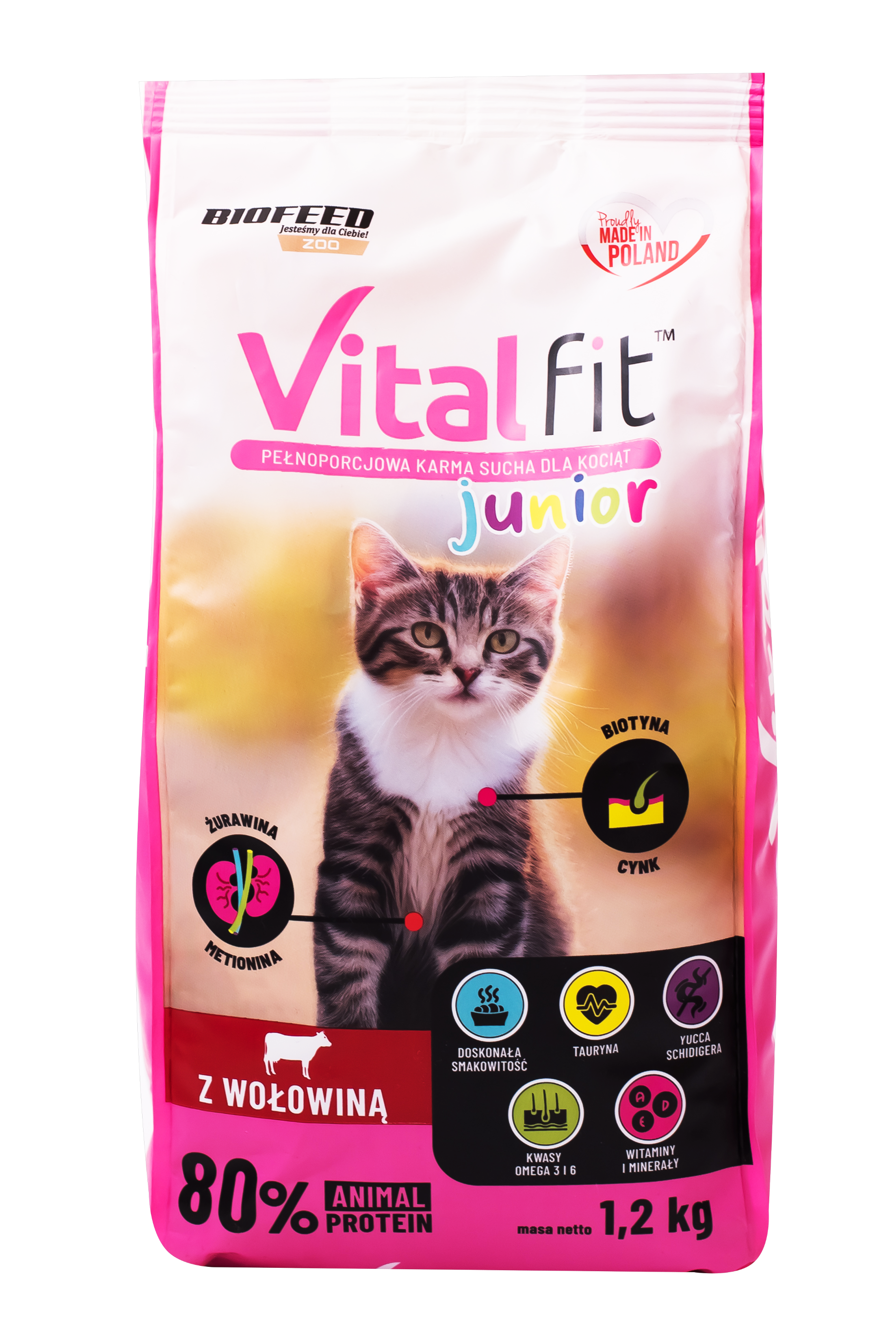 Корм для котят сухой Biofeed VITAL FIT Junior с говядиной 1,2 кг