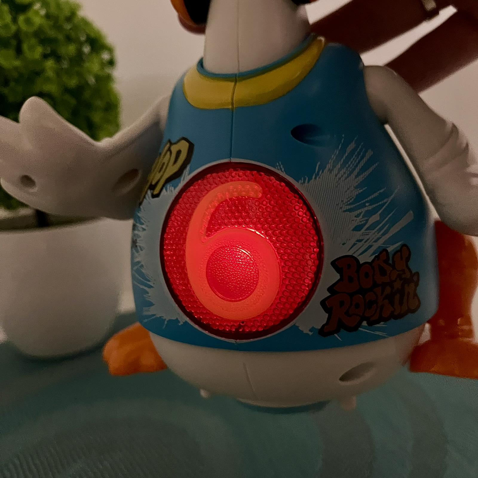 Музыкальная игрушка Hola Гусь хипхопер говорит по-английски/поет хип-хоп песни/подсветки/пляшет Синий (828) - фото 7