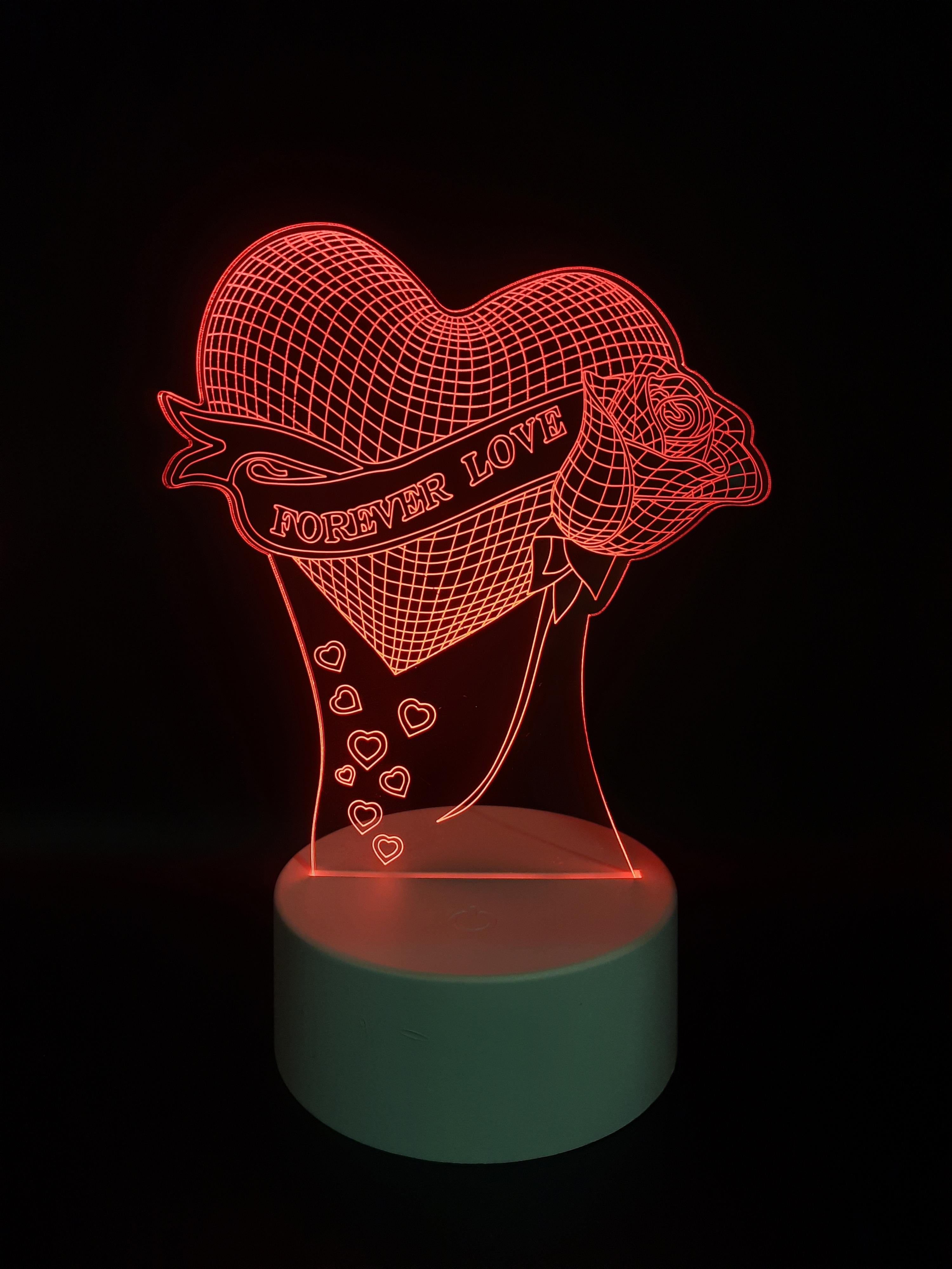 Нічник LED 3D Love Forever 16 кольорів - фото 2