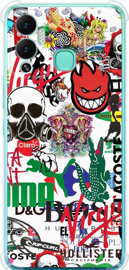Чехол на Infinix Hot 12 Play Many different logos (4022sp-2759-42517) Чехол на Infinix Hot 12 Play Many different logos (4022sp-2759-42517)
