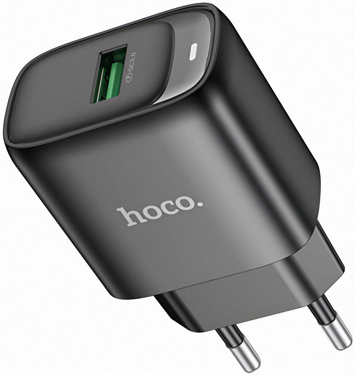 Зарядное устройство Hoco C140A 1 USB быстрая зарядка QC 3.0 до 18 Вт Черный (28095178)