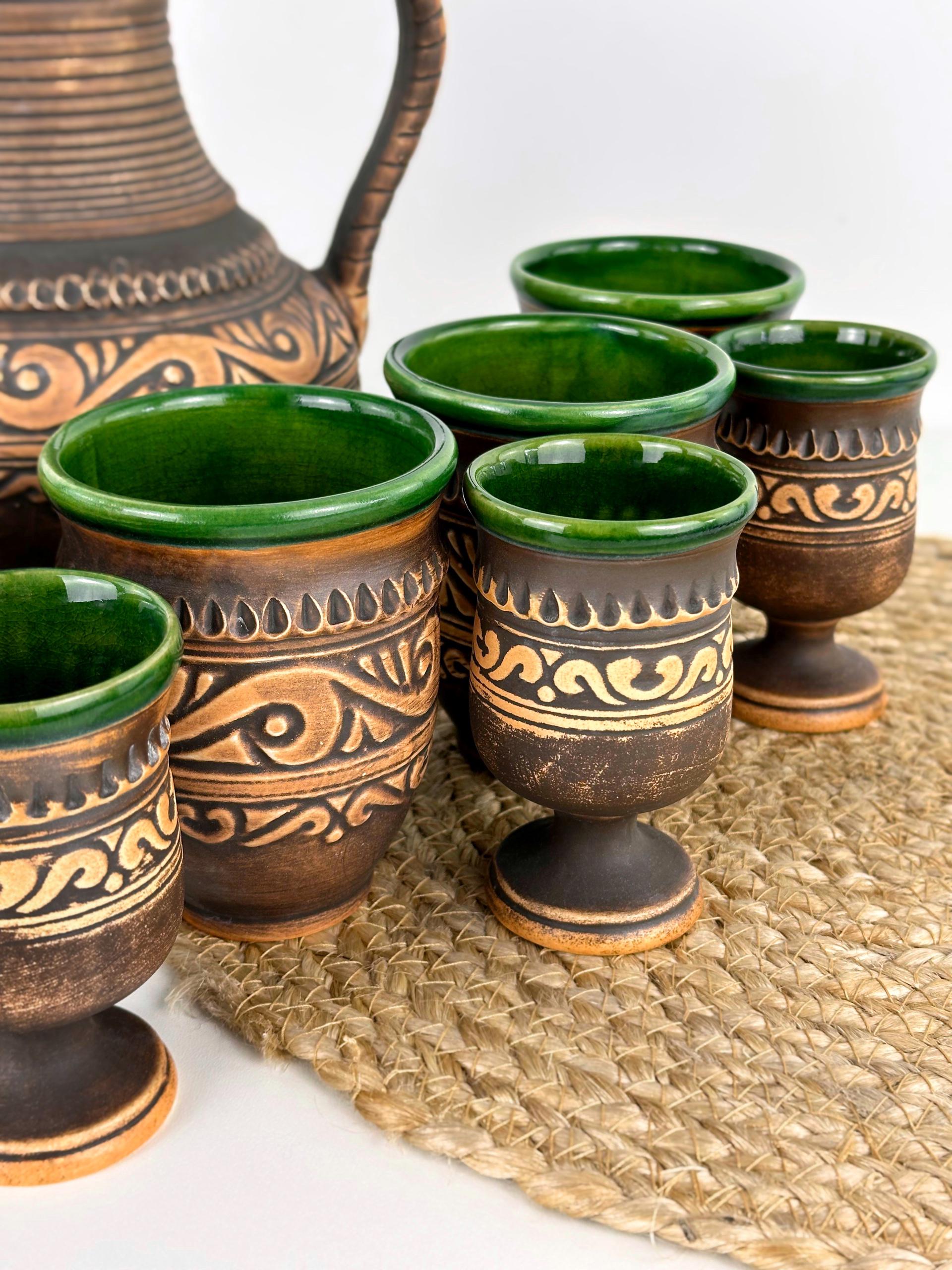 Набір глиняного посуду для напоїв Гражда на 6 чоловік Коричневий (17019-30) - фото 9 Набір глиняного посуду для напоїв Гражда на 6 чоловік Коричневий (17019-30) - фото 9