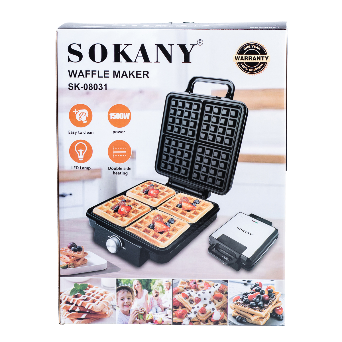 Вафельница для толстых вафель Sokany SK-08031 с антипригарным покрытием сталь (SK08031) - фото 8