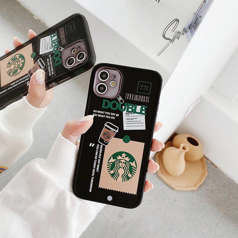 Чехол для iPhone 7 Plus/8 Plus Starbucks с защитой камеры Черный