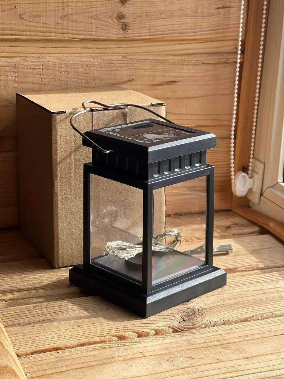 Фонарь уличный садовый на солнечной батарее The lamp IP65 12,5х9х9 см подвесной водонепроницаемый.