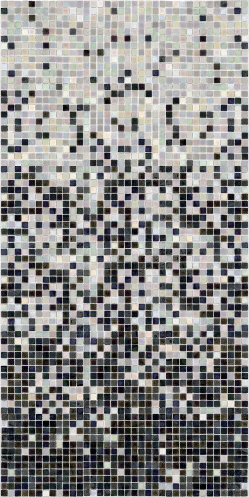 Мозаїка скляна AquaMo MX25-3-05-09 розтяжка градієнт в душеву баню сауну спа 1912x317x4 мм на папері Біло-чорний (004122-2)