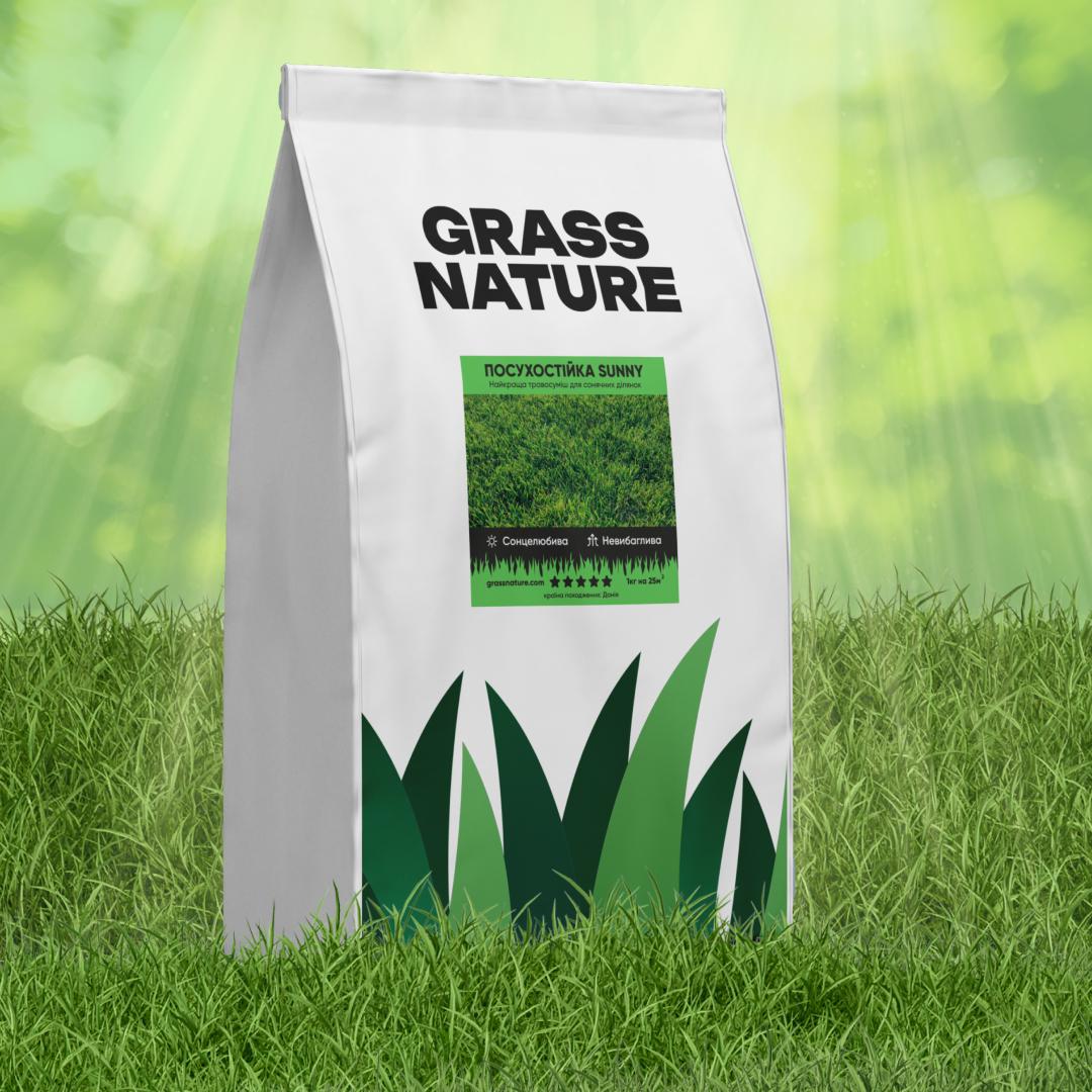 Семена газонной травы GrassNature Sunny засухоустойчивая 8 кг (24463276)