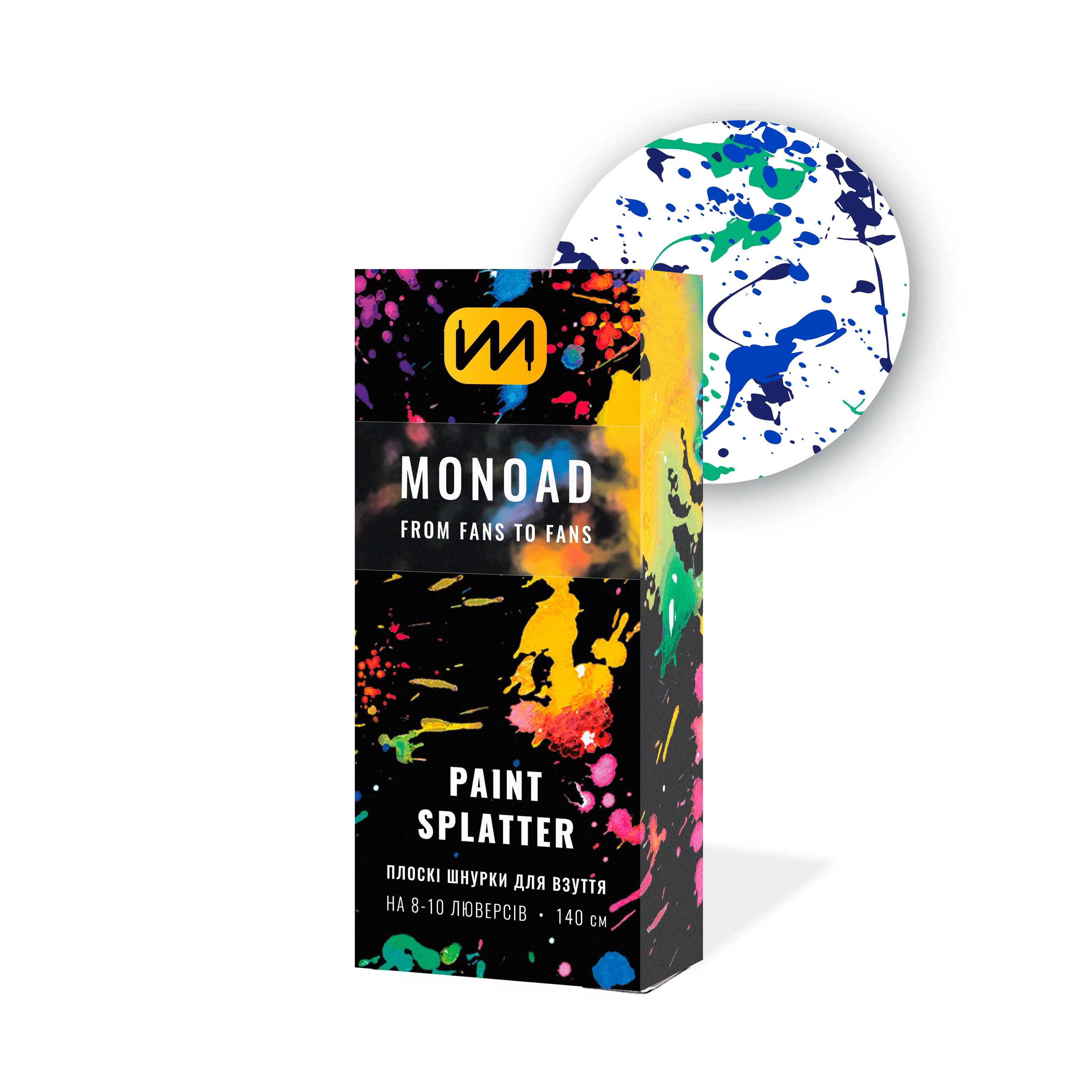 Шнурки Monoad плоские на 8-10 люверсов Paint Splatter V1 (UMDAC05)