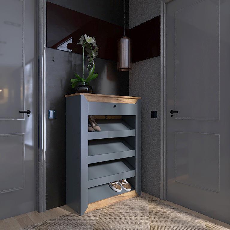 Тумба для взуття Еверест Нордик-800 Крафт золотий/Графітовий (115443)