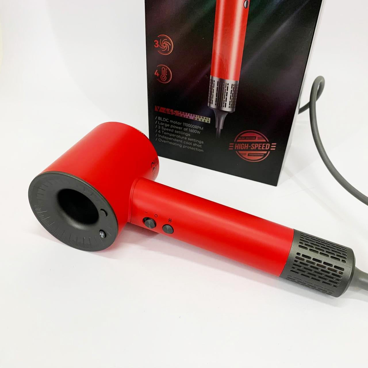Фен професійний VGR V-445 3 рівні обдування 4 рівні температури 1600 Вт Red (13352219)