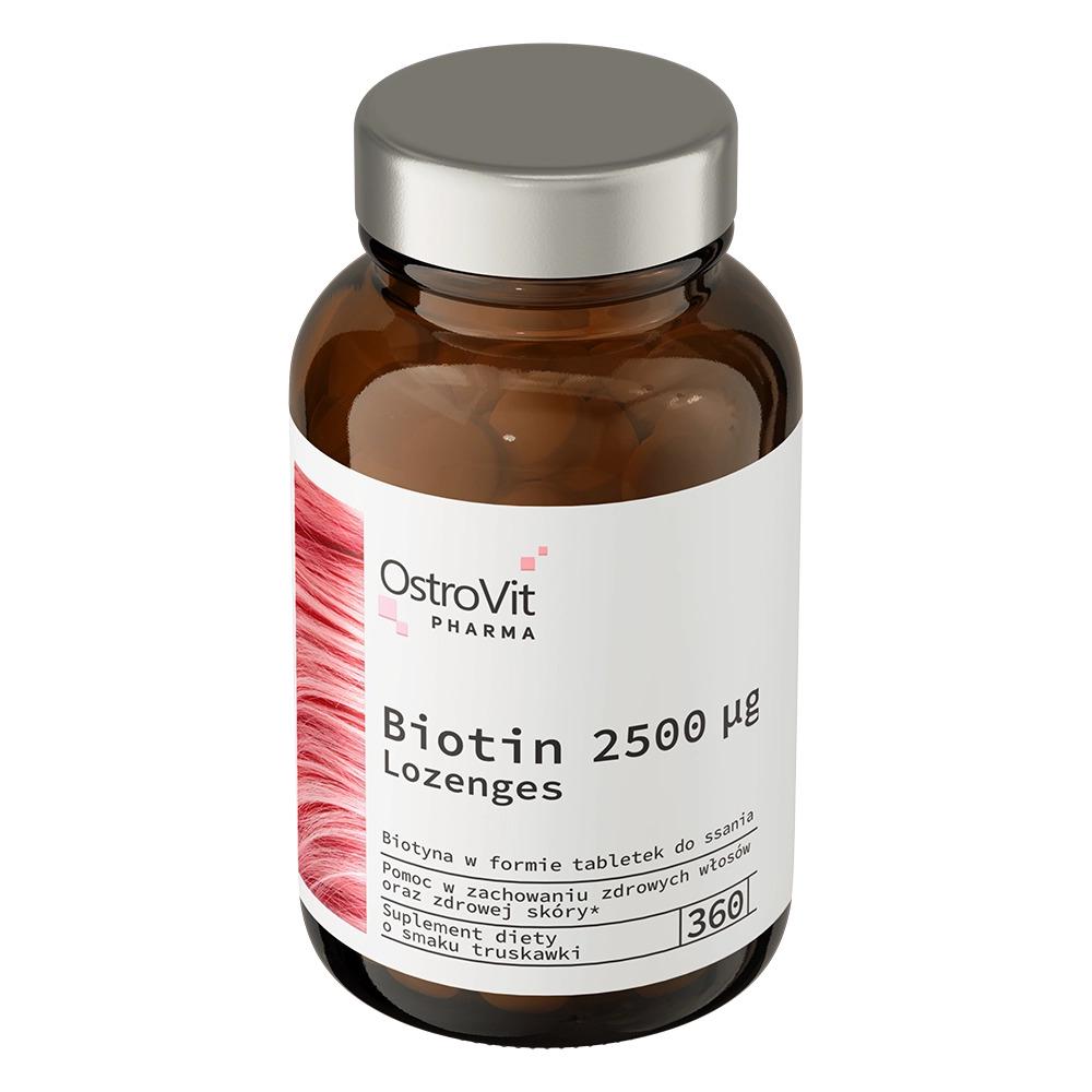 Біотин Ostrovit Pharma Biotin Lozenges Strawberry 360 таблеток