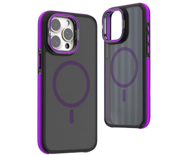 Матовый чехол - накладка Dual Color Camera Stand для iPhone 16 Pro Max Фиолетовый Матовый чехол - накладка Dual Color Camera Stand для iPhone 16 Pro Max Фиолетовый