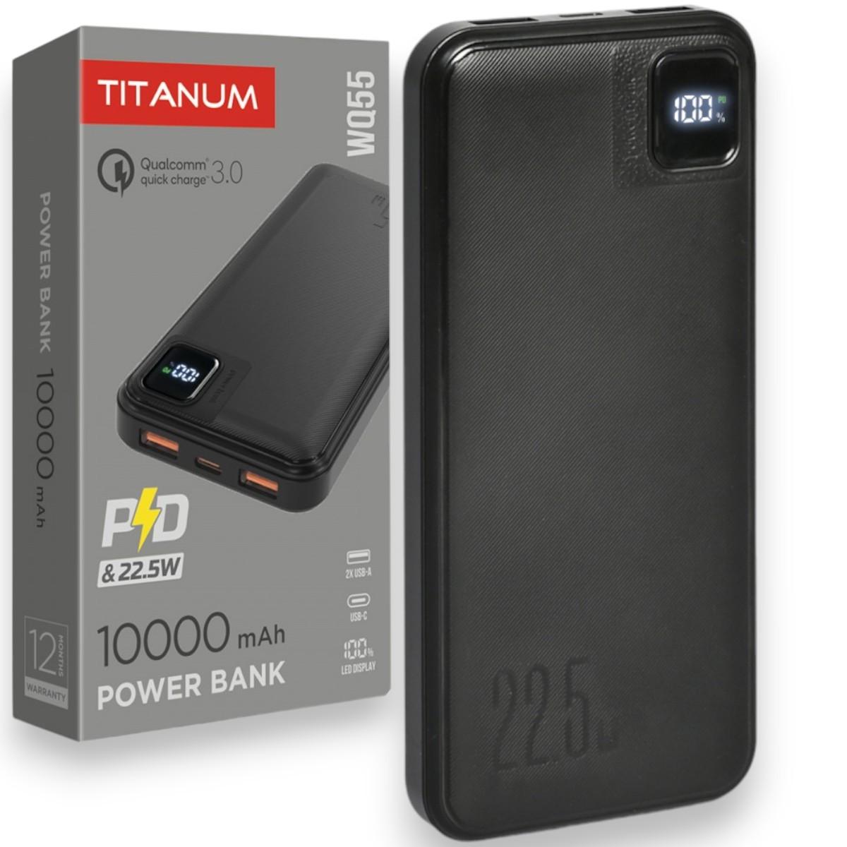 Повербанк TITANUM WQ55 22,5W 10000 mAh Черный