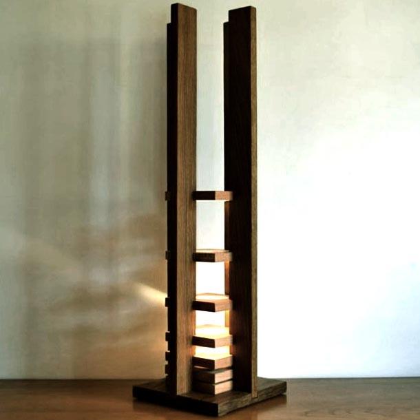 Светильник напольный из дерева Лонок Капучино (НПС-003609)