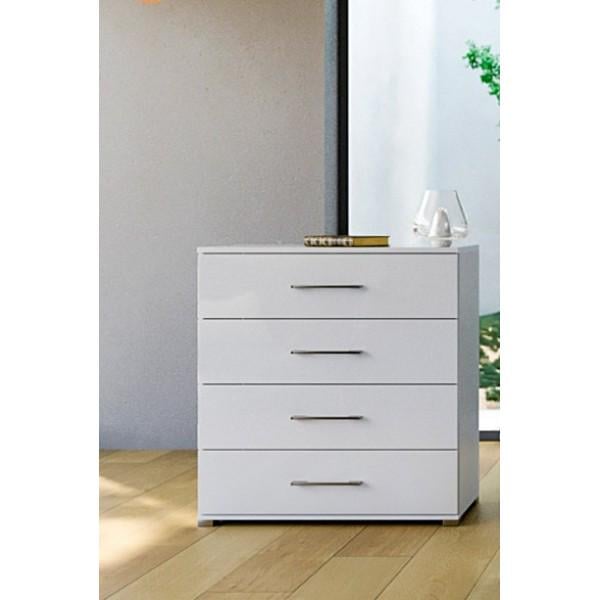 Комод MiroMark 4Ш Фемелі з дзеркалом Білий глянець (FM-64-WB) - фото 2 Комод MiroMark 4Ш Фемелі з дзеркалом Білий глянець (FM-64-WB) - фото 2